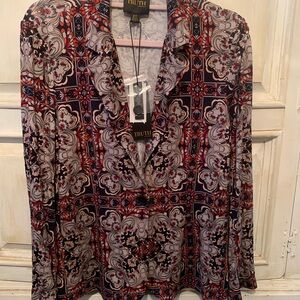 Truth By Republic Patterned lightweight blazer- Navy/black, Red, Cream